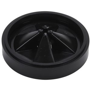 Disposer Splash Guard, Black-colored, with 4" diameter flexible rubber sink baffle