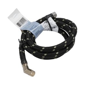 6' Dishwasher Water Supply Hose Kit 3/8" Brass Fitting, 3/8' NPT Male x 3/8" Male Compression & 90 degree Elbow - Black