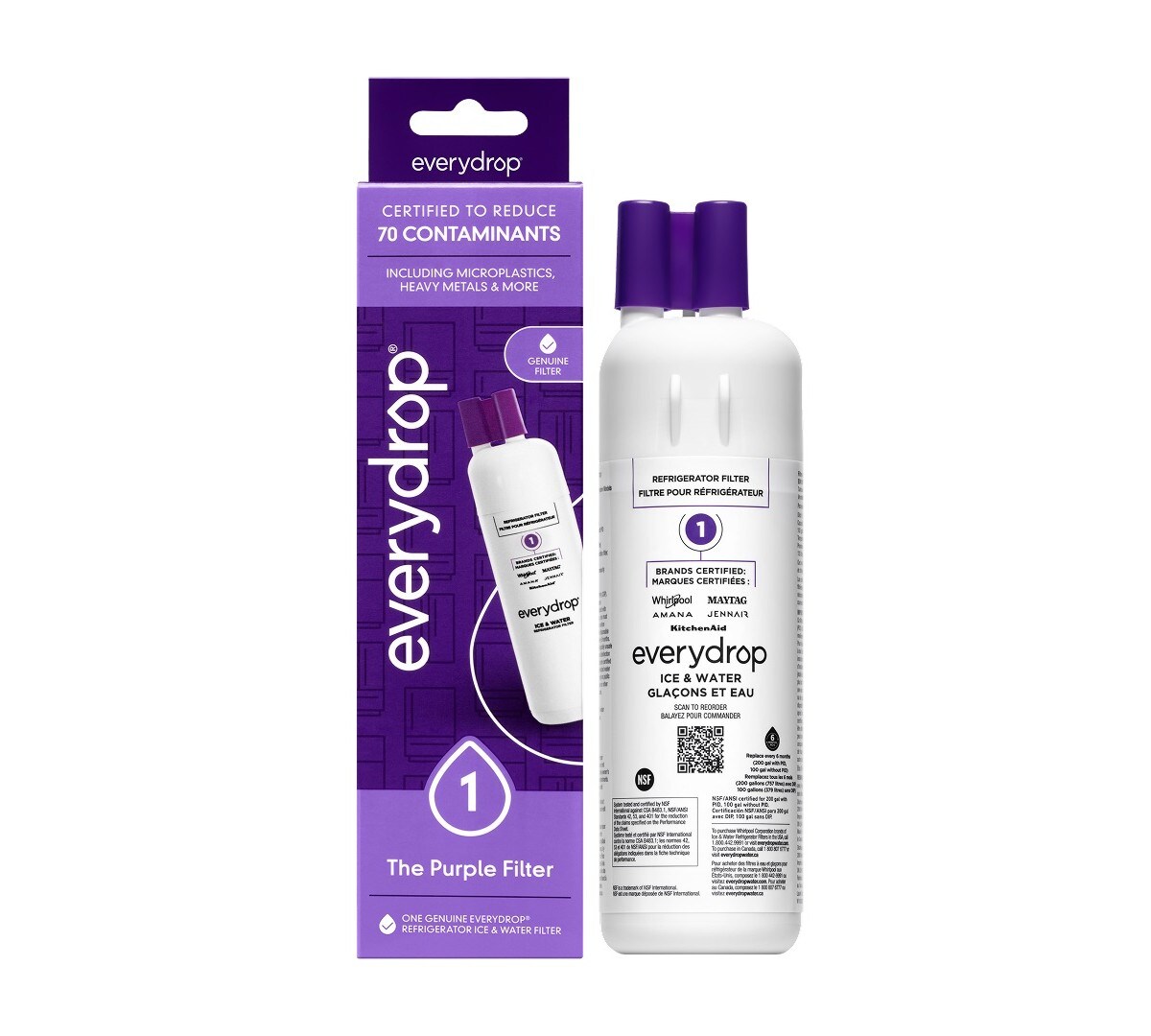 everydrop® Refrigerator Ice & Water Filter 1 - Purple - 1 Pack