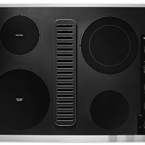 30" Electric Downdraft Cooktop with 4 Elements - Stainless Steel