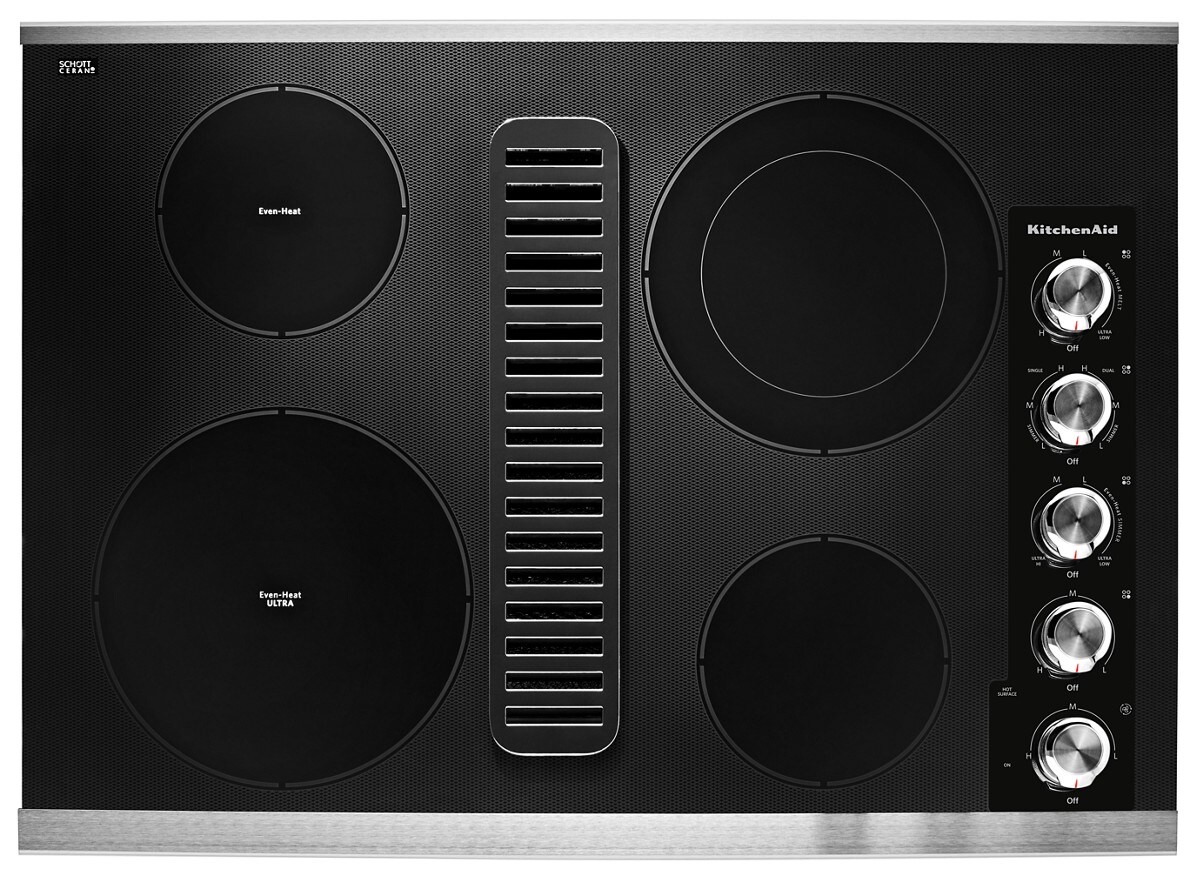 30" Electric Downdraft Cooktop with 4 Elements - Stainless Steel