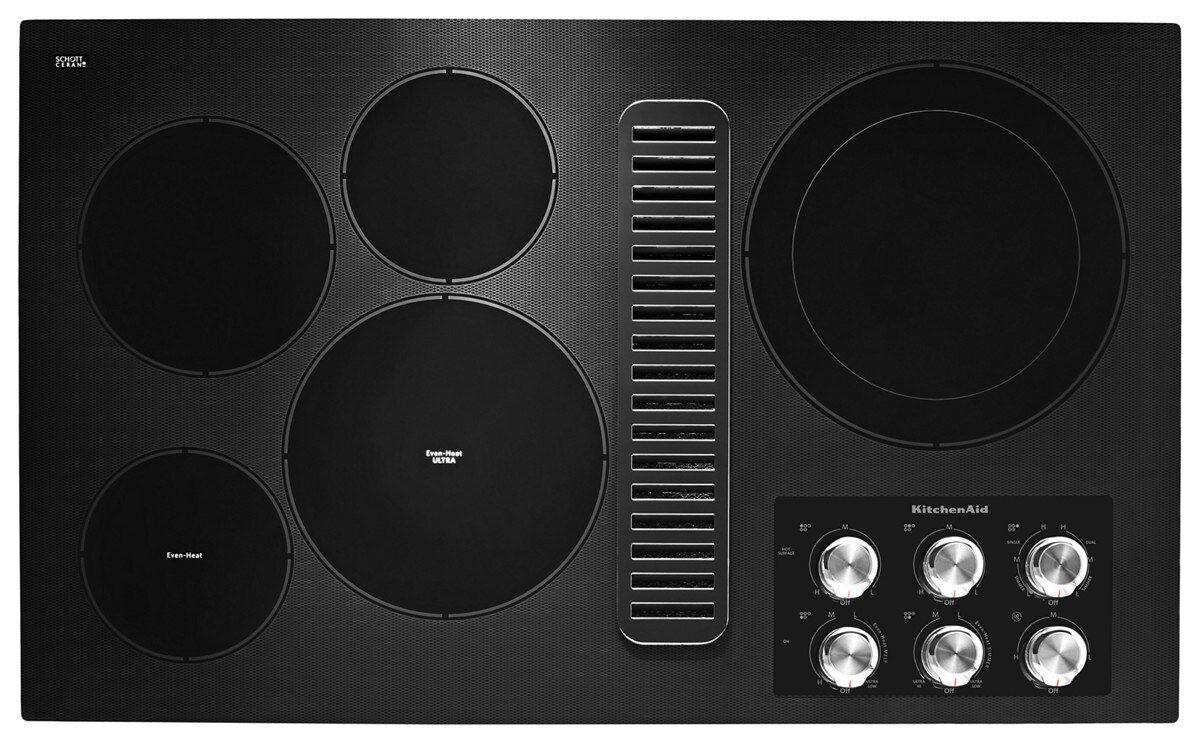 36" Electric Downdraft Cooktop with 5 Elements - Black