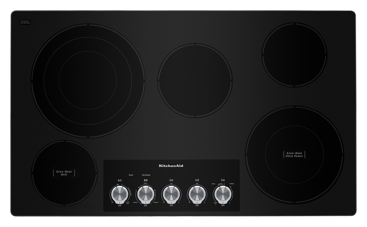 36" Electric Cooktop with 5 Elements and Knob Controls - Stainless Steel