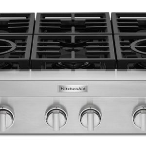 KitchenAid® 36'' 6-Burner Commercial-Style Gas Rangetop - Stainless Steel