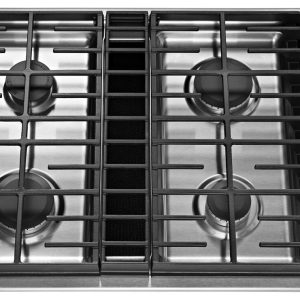 30" 4 Burner Gas Downdraft Cooktop - Stainless Steel