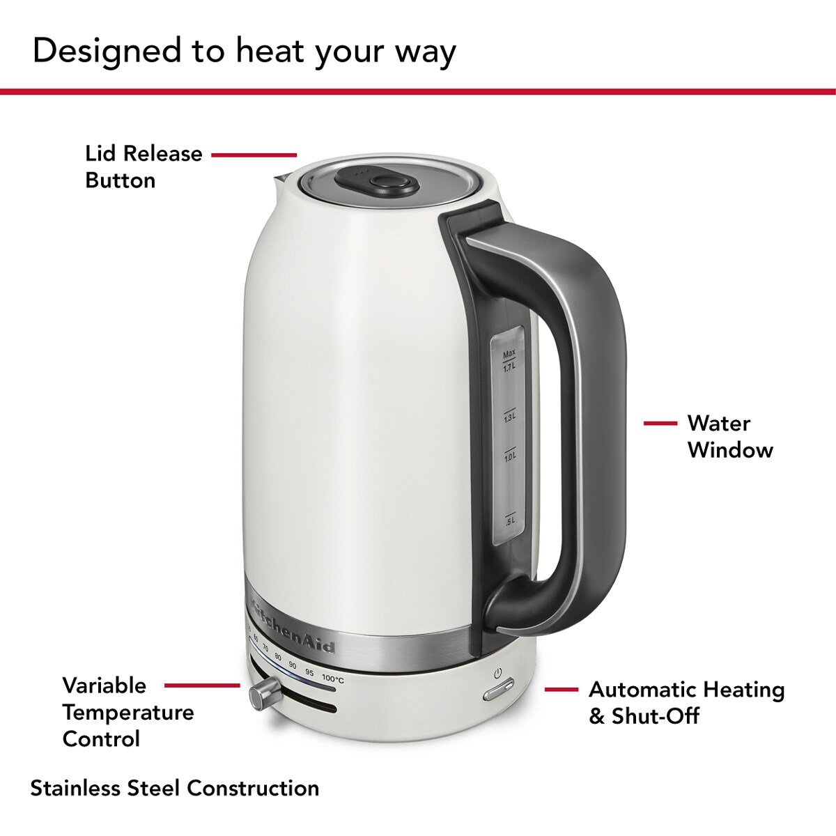 1.7 Liter Electric Kettle - Porcelain White - Image 4