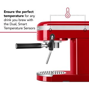 Metal Semi-Automatic Espresso Machine - Empire Red