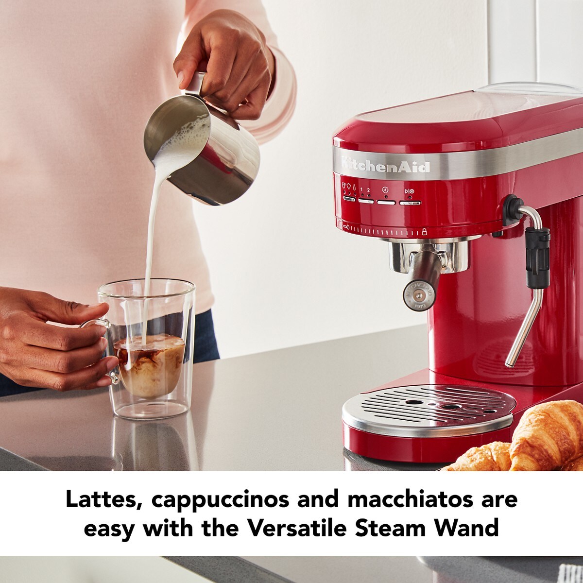 Metal Semi-Automatic Espresso Machine - Empire Red - Image 2
