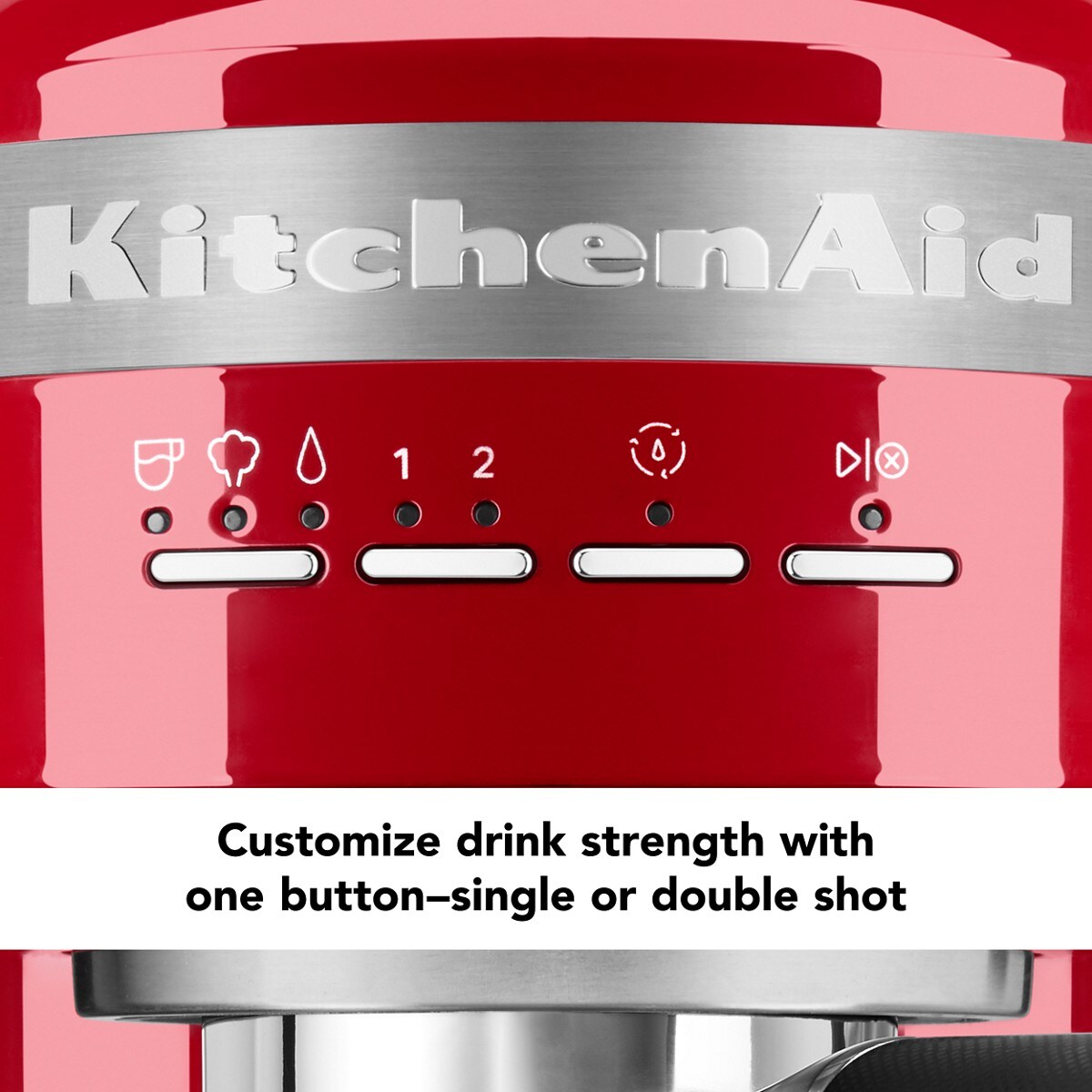 Metal Semi-Automatic Espresso Machine - Empire Red - Image 6