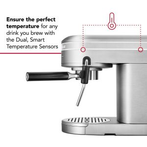Metal Semi-Automatic Espresso Machine - Brushed Stainless Steel