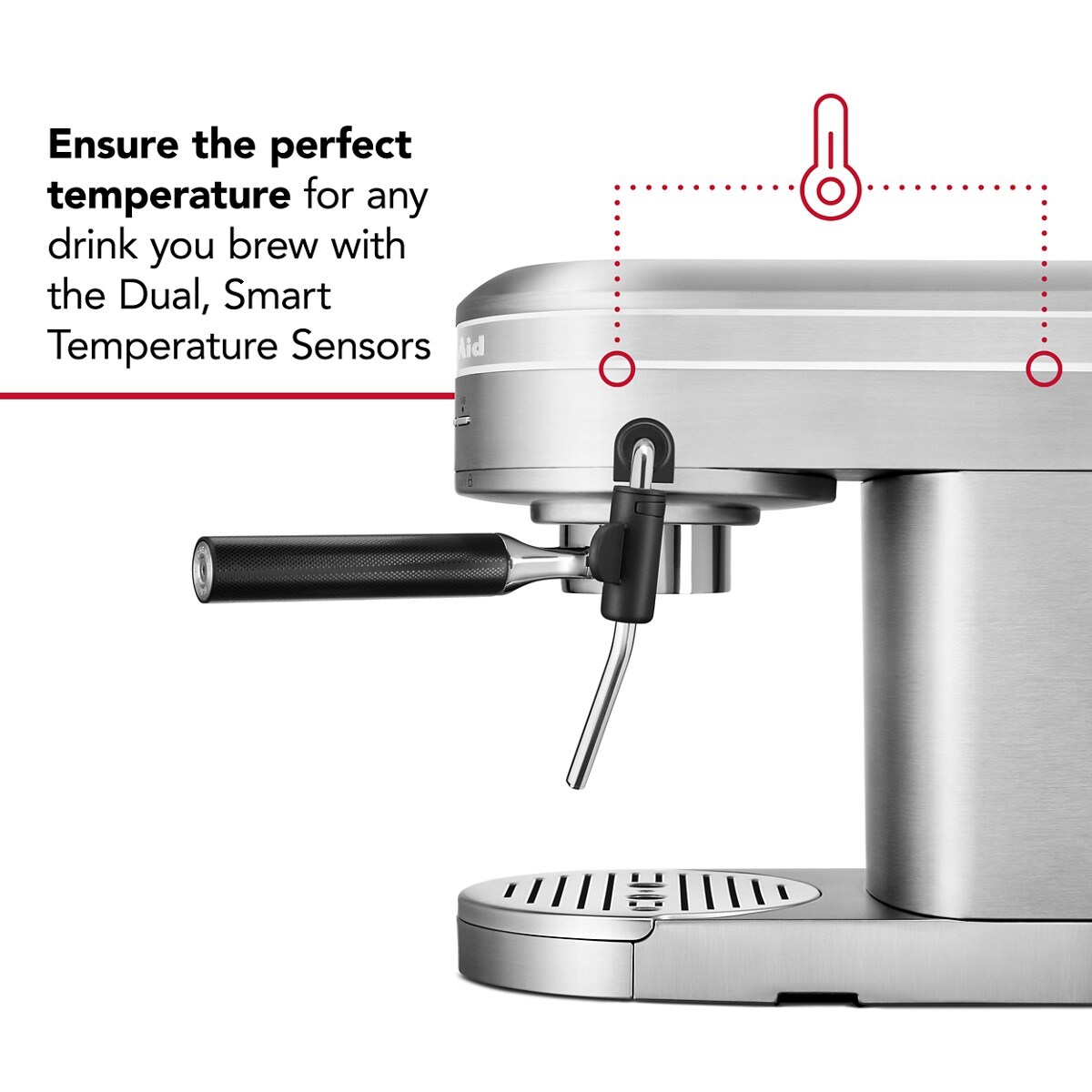 Metal Semi-Automatic Espresso Machine - Brushed Stainless Steel