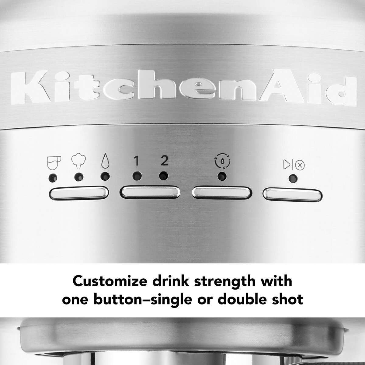 Metal Semi-Automatic Espresso Machine - Brushed Stainless Steel - Image 6
