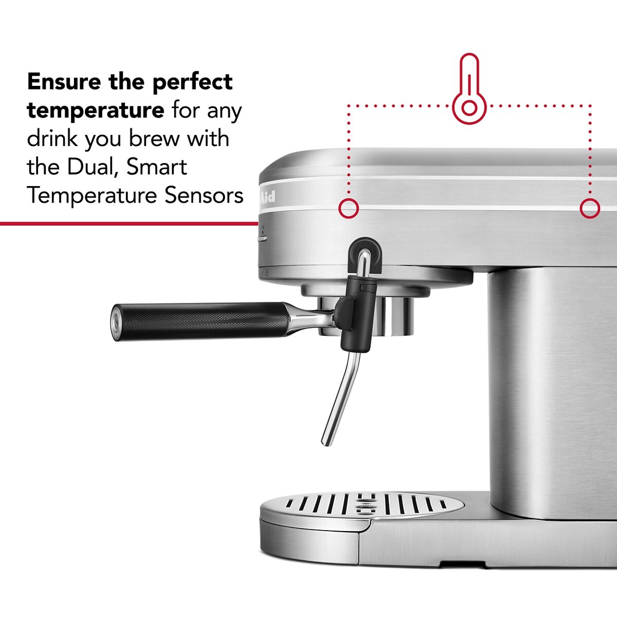 Metal Semi-Automatic Espresso Machine with Free Automatic Milk Frother Attachment Bundle - Brushed Stainless Steel - Image 2
