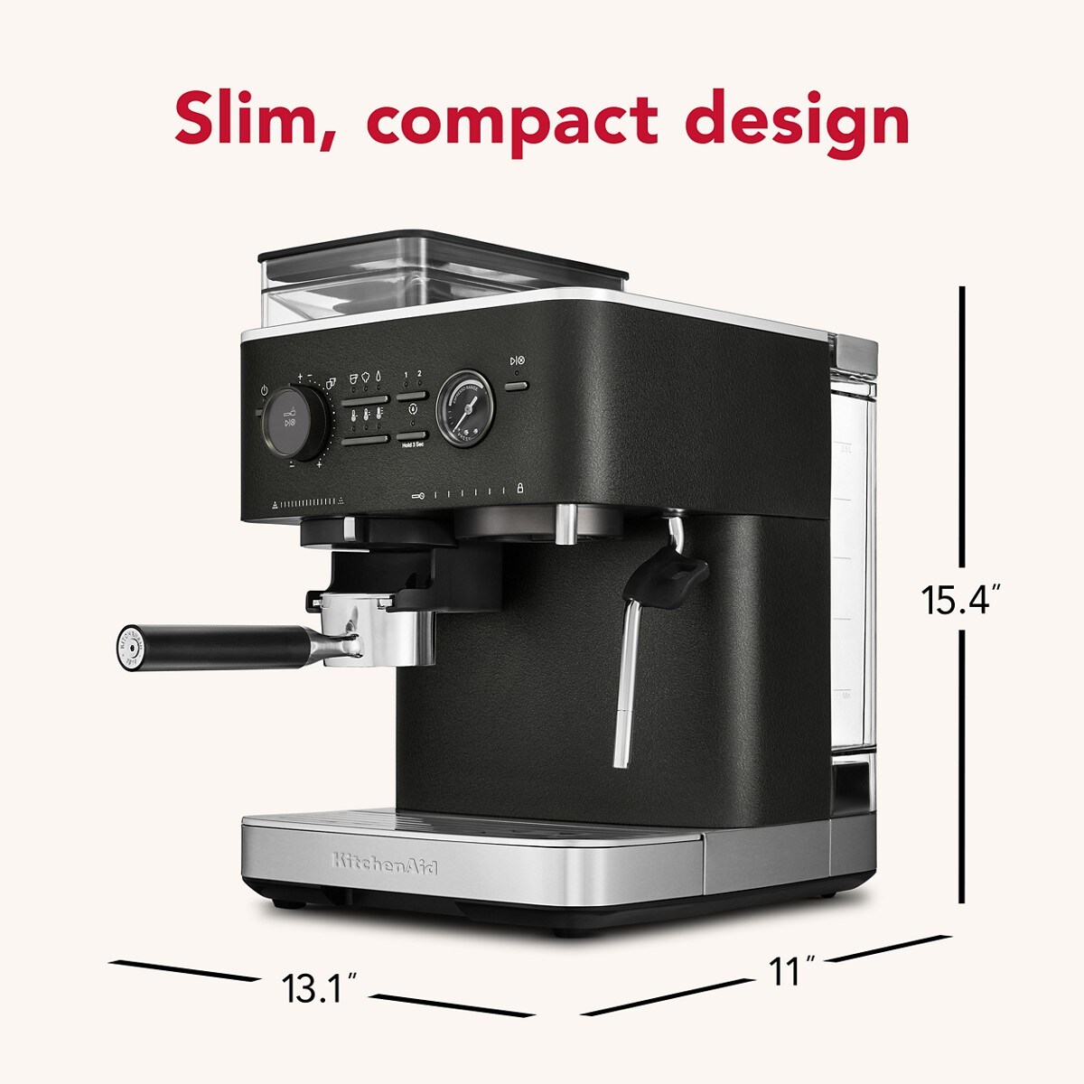 Semi Automatic Espresso Machine with Burr Grinder - Cast Iron Black - Image 2