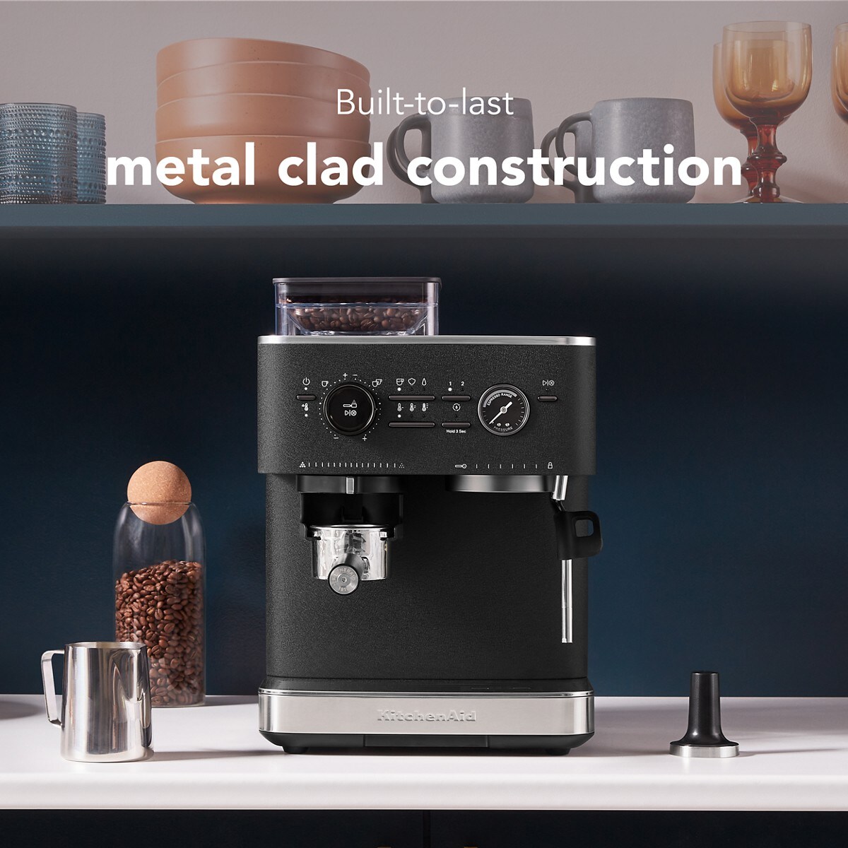 Semi Automatic Espresso Machine with Burr Grinder - Cast Iron Black - Image 5