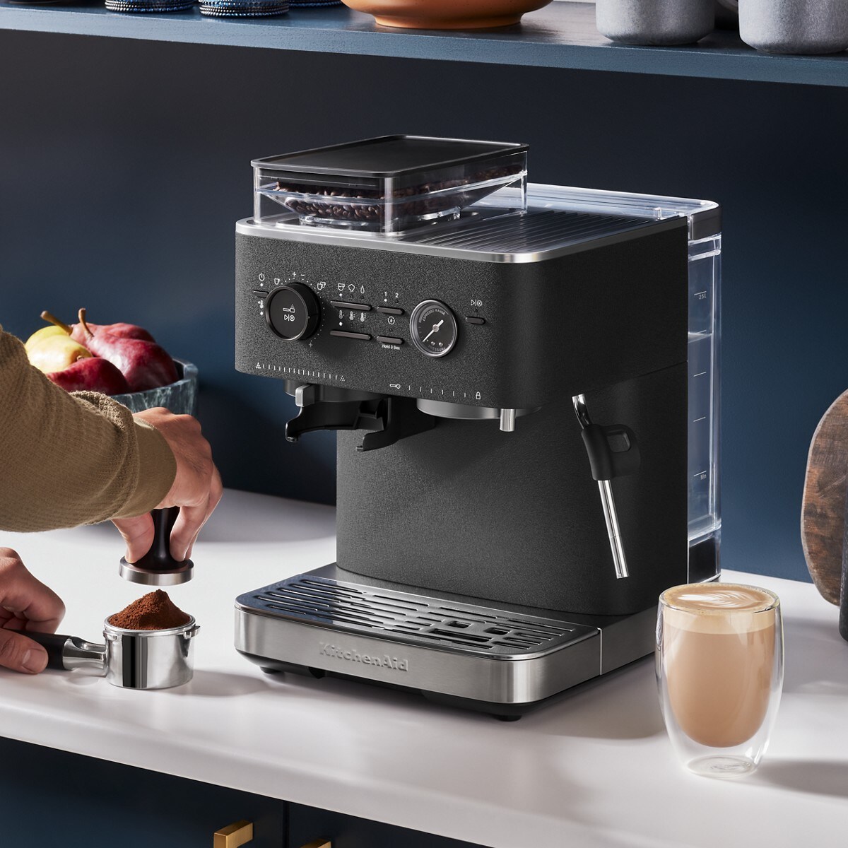 Semi Automatic Espresso Machine with Burr Grinder - Cast Iron Black - Image 8