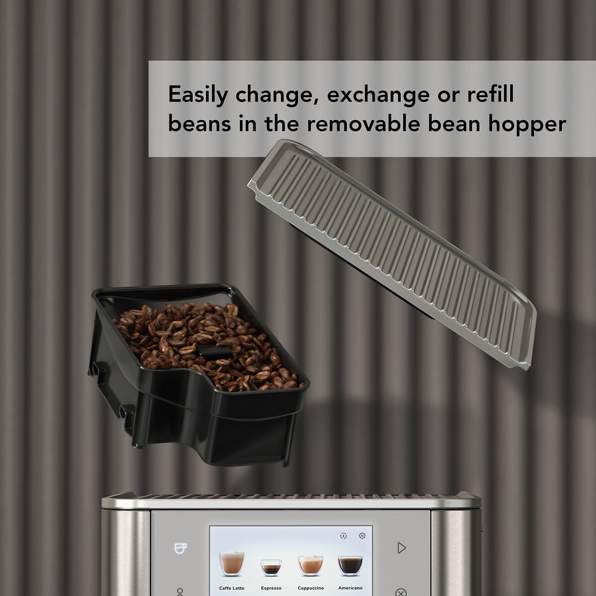 9.5 Oz. Removable Bean Hopper with lid for KitchenAid® Fully Automatic Espresso Machines - KF6, KF7, KF8 - Image 5
