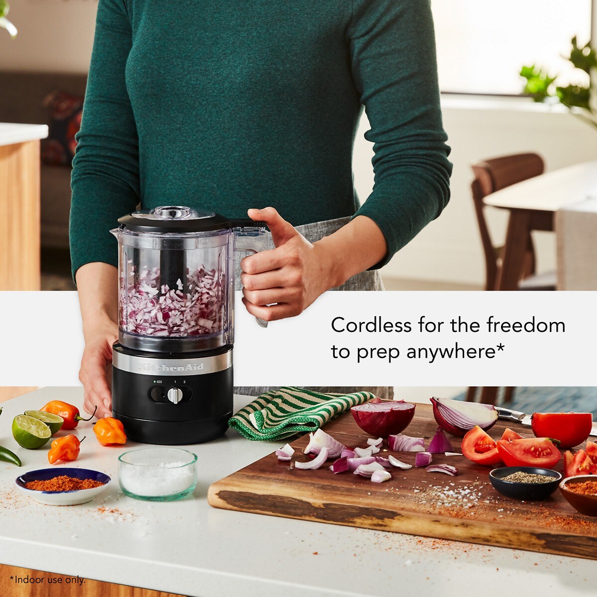 Cordless 5 Cup Food Chopper - Black Matte - Image 4