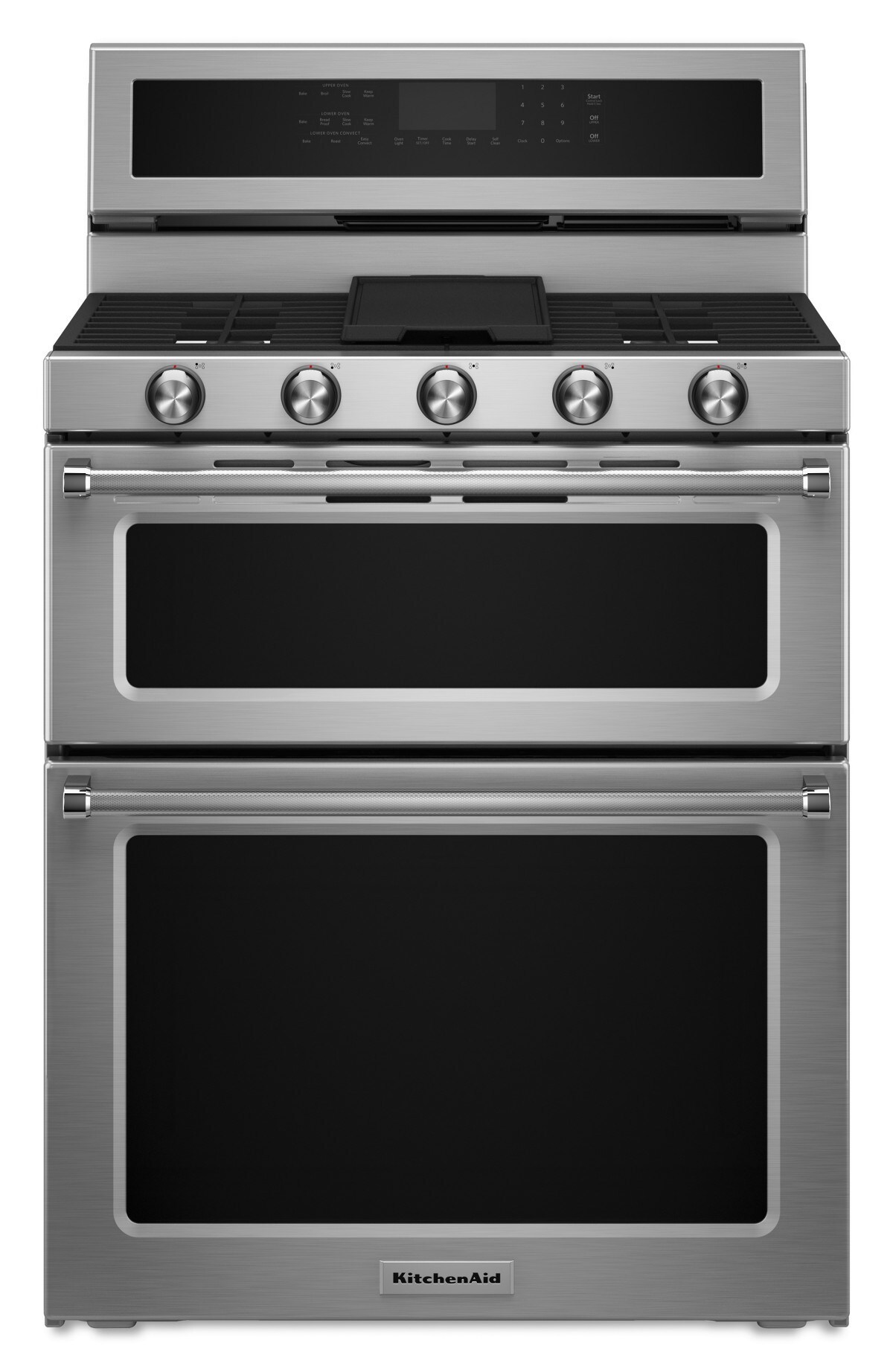 30-Inch 5 Burner Gas Double Oven Convection Range - Stainless Steel