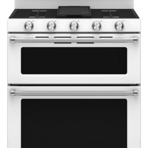 30-Inch 5 Burner Gas Double Oven Convection Range - White
