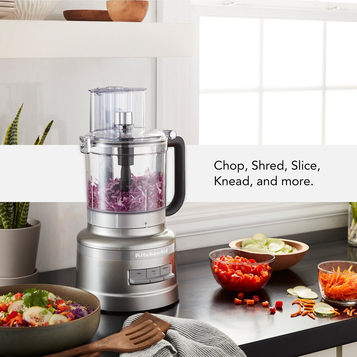 13-Cup Food Processor with Dicing Kit - Contour Silver - Image 5