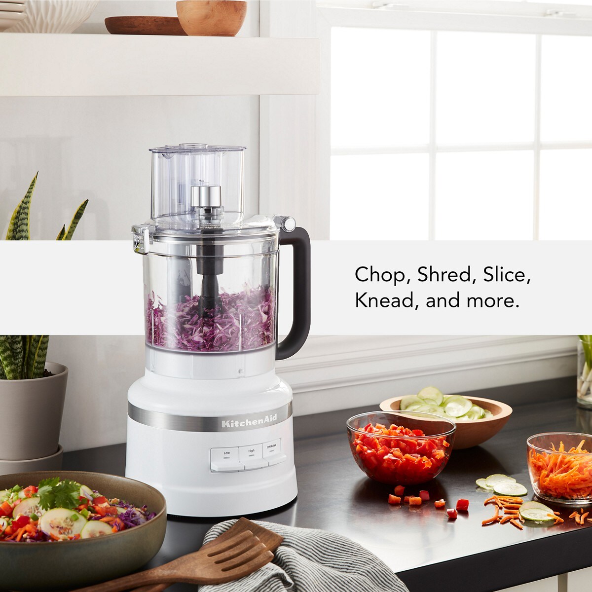 13-Cup Food Processor with Dicing Kit - White - Image 3
