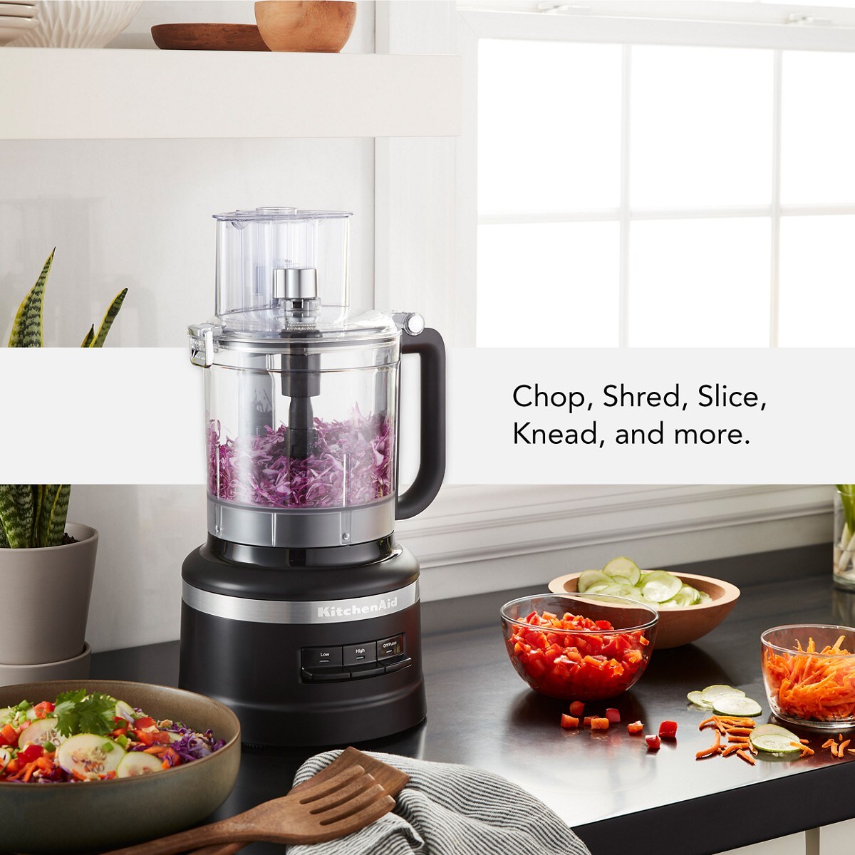 13-Cup Food Processor with French Fry Disc and Dicing Kit - Black Matte - Image 2