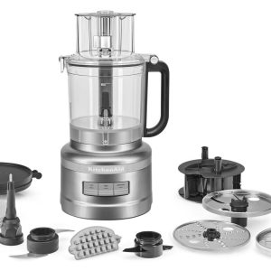 13-Cup Food Processor with French Fry Disc and Dicing Kit - Contour Silver