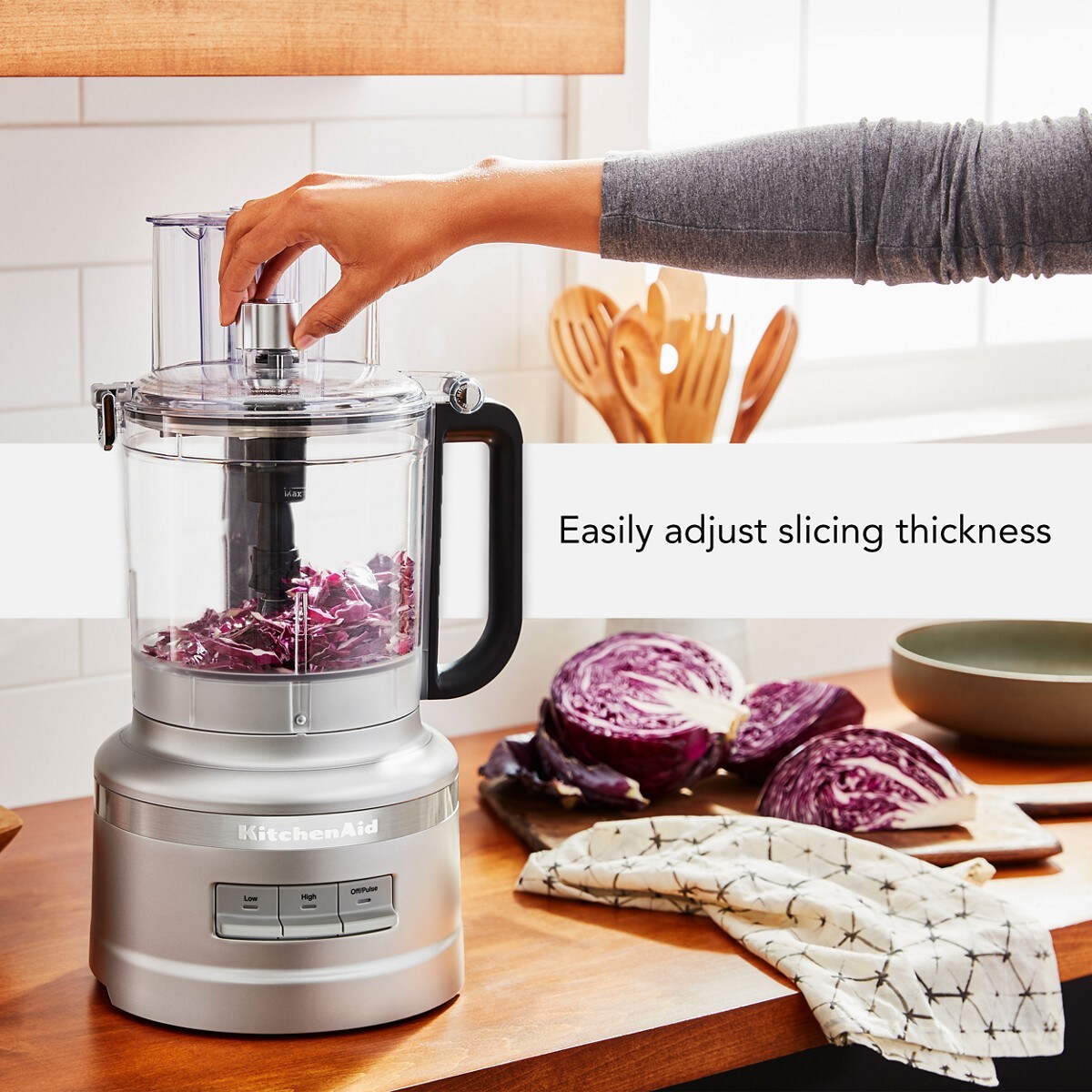 13-Cup Food Processor with French Fry Disc and Dicing Kit - Contour Silver - Image 4