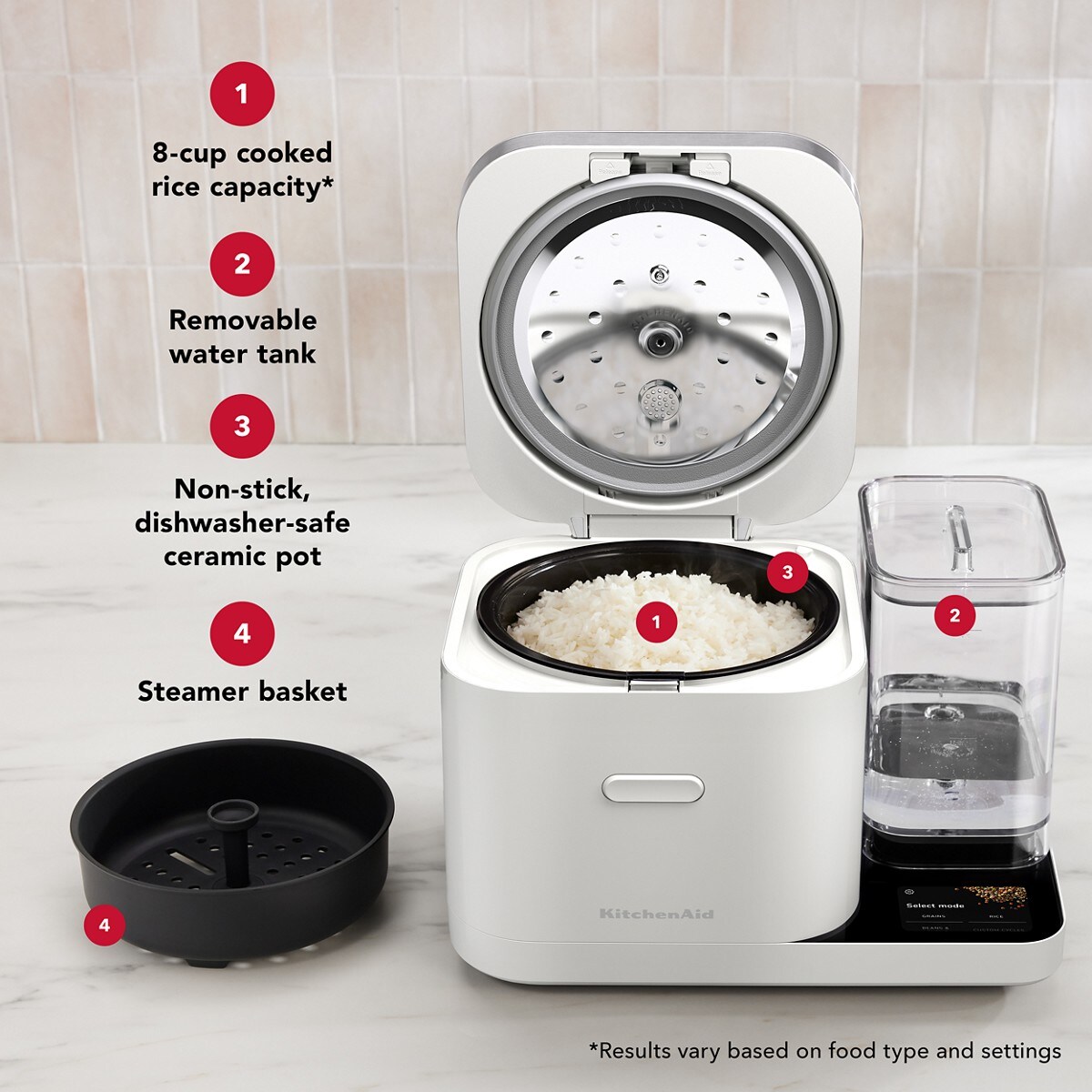 Grain and Rice Cooker - Porcelain White - Image 6