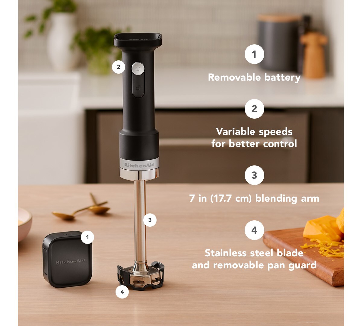 KitchenAid Go® Cordless Hand Blender - battery included - Black Matte - Image 3