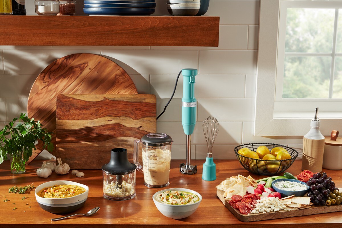 Variable Speed Corded Hand Blender with Accessories - Aqua Sky - Image 3
