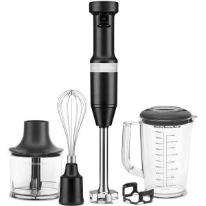 Variable Speed Corded Hand Blender with Accessories - Black Matte
