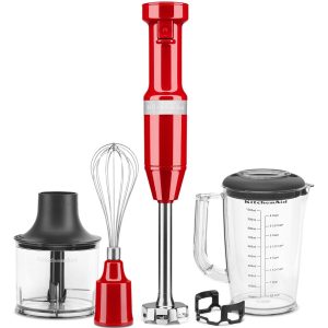Variable Speed Corded Hand Blender with Accessories - Empire Red