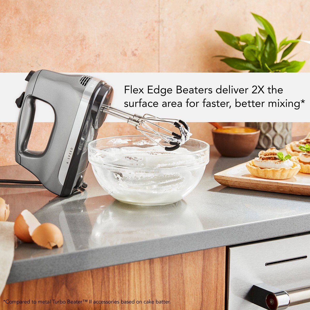 6 Speed Hand Mixer with Flex Edge Beaters - Contour Silver - Image 2