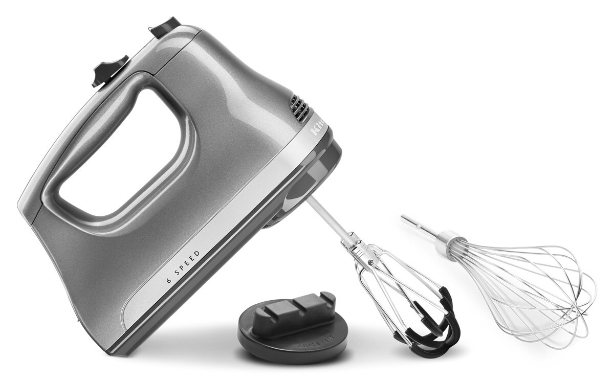 6 Speed Hand Mixer with Flex Edge Beaters - Contour Silver - Image 5