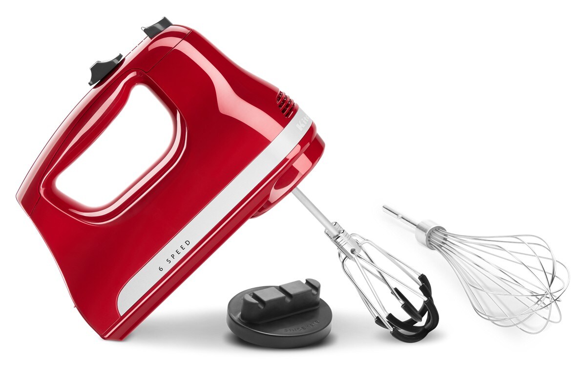 6 Speed Hand Mixer with Flex Edge Beaters - Empire Red - Image 5