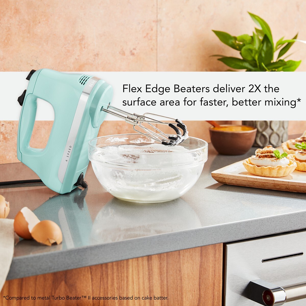 6 Speed Hand Mixer with Flex Edge Beaters - Ice - Image 2
