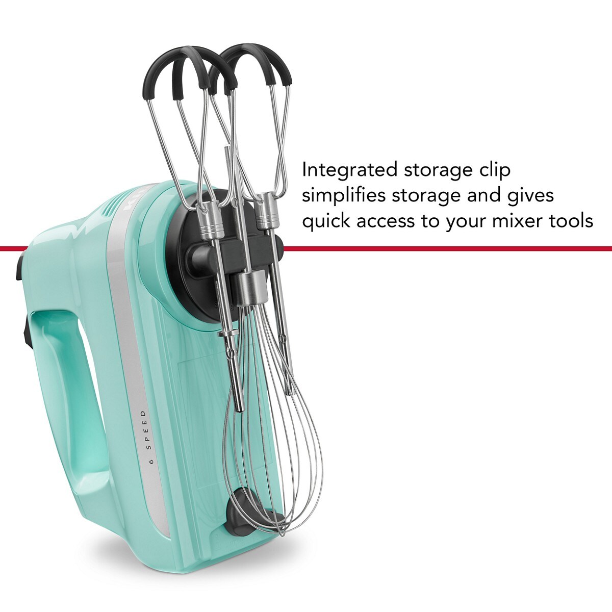 6 Speed Hand Mixer with Flex Edge Beaters - Ice - Image 3
