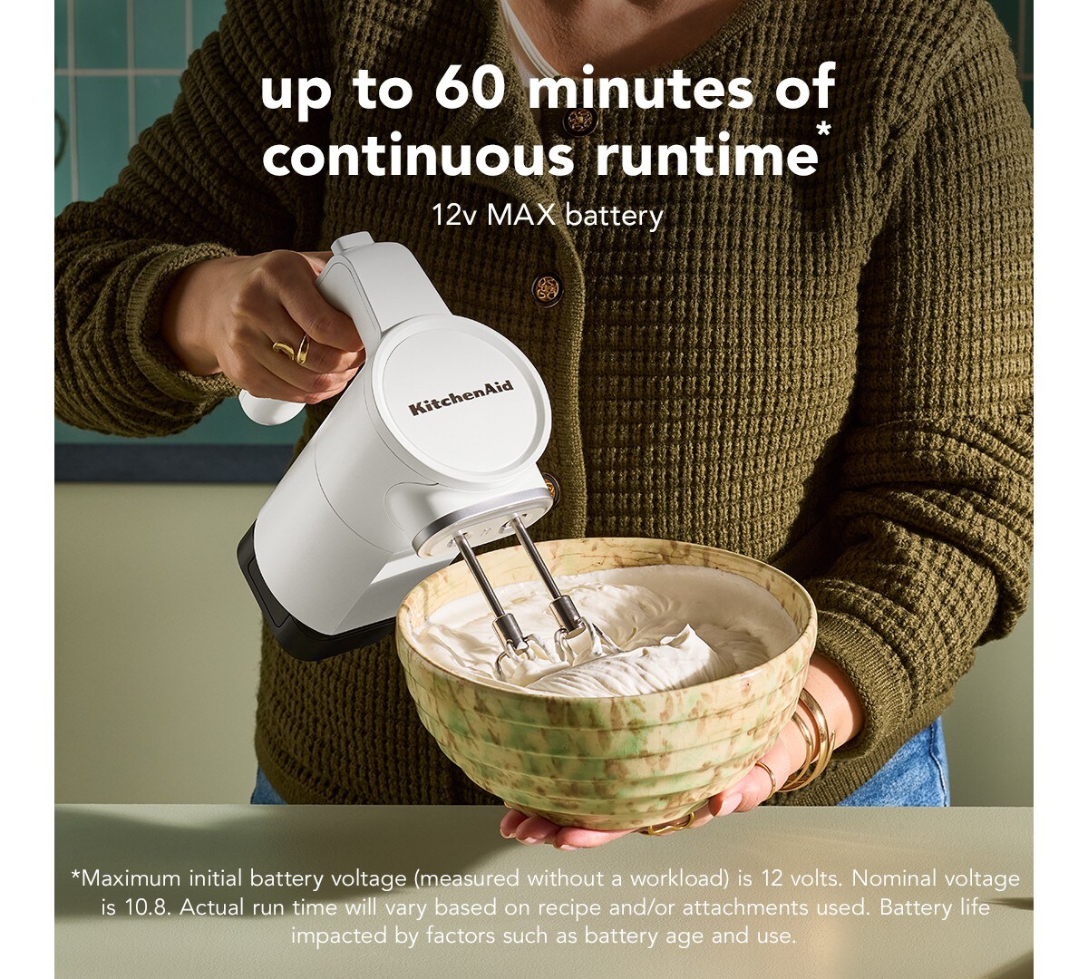 KitchenAid Go® Cordless Hand Mixer - battery sold separately - Porcelain White - Image 3