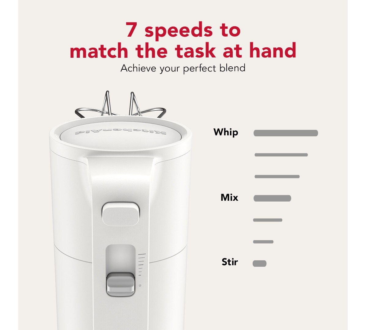 KitchenAid Go® Cordless Hand Mixer - battery sold separately - Porcelain White - Image 4