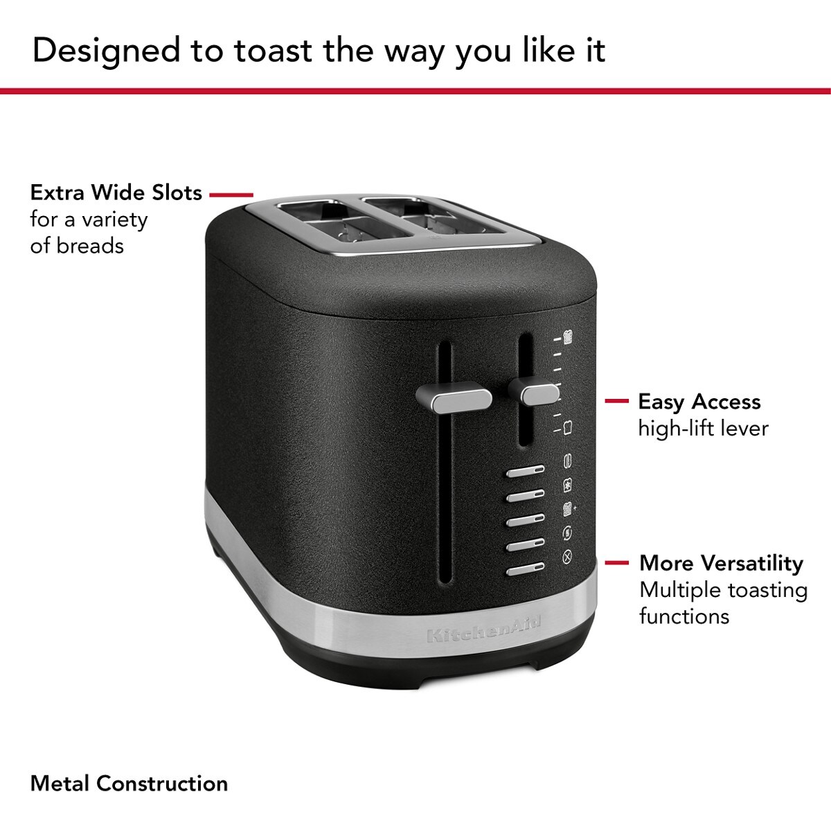 2 Slice Toaster - Cast Iron Black - Image 4