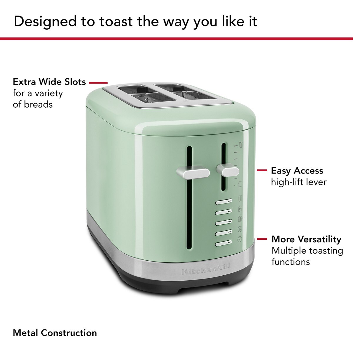 2 Slice Toaster - Pistachio - Image 4