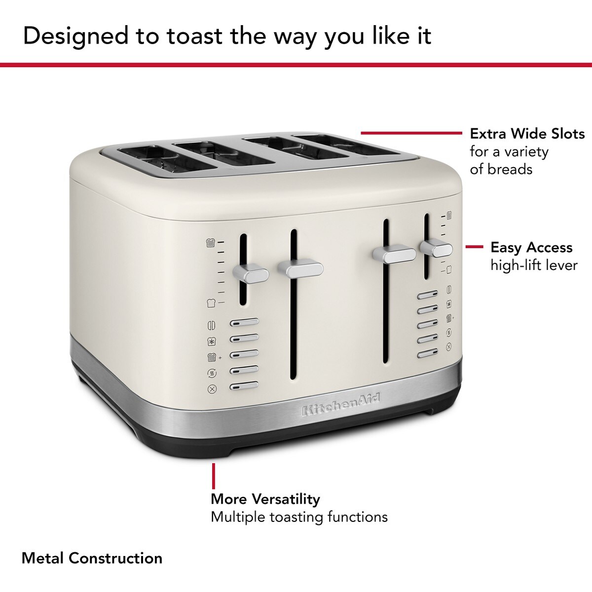 4 Slice Toaster - Porcelain White - Image 4