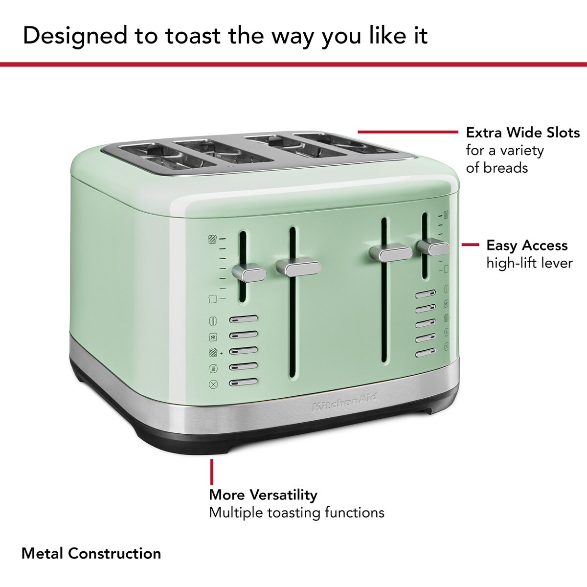 4 Slice Toaster - Pistachio - Image 4