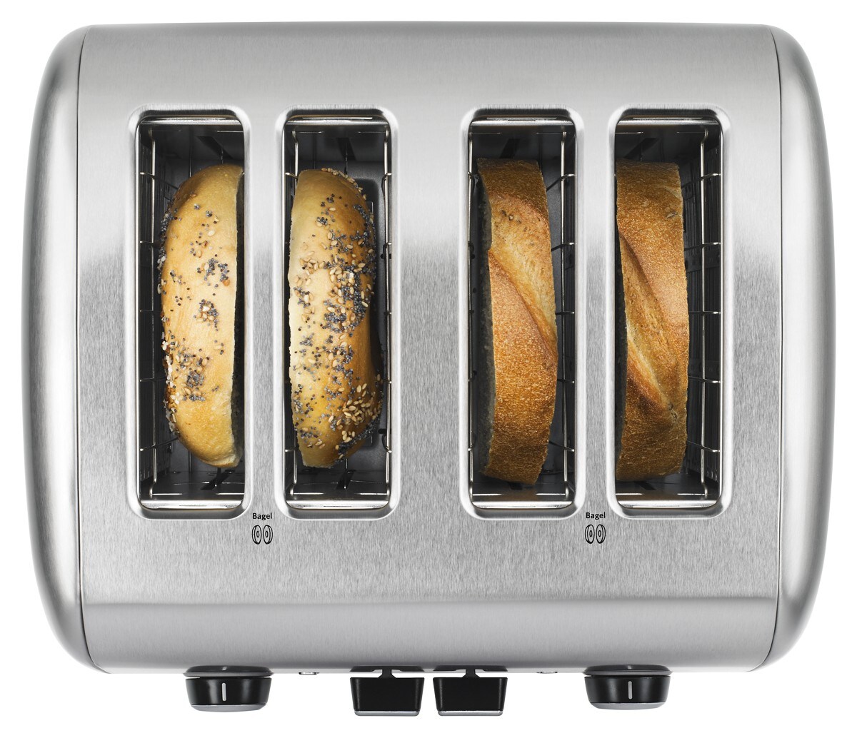 4-Slice Toaster with Manual High-Lift Lever - Brushed Stainless Steel - Image 3