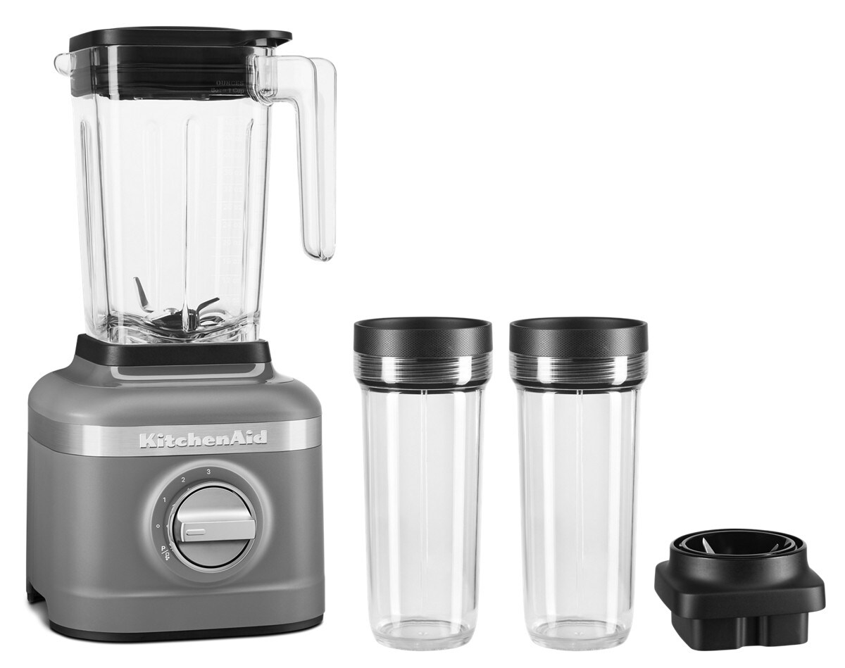 K150 3 Speed Ice Crushing Blender with 2 Personal Blender Jars - Matte Charcoal Grey
