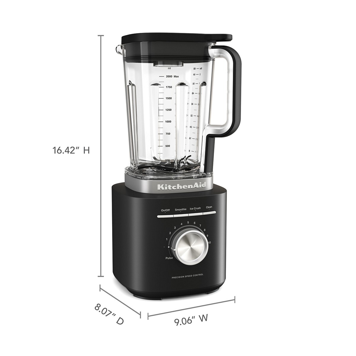 Pure Power Blender with 68 oz Plastic Jar - Black Matte - Image 2