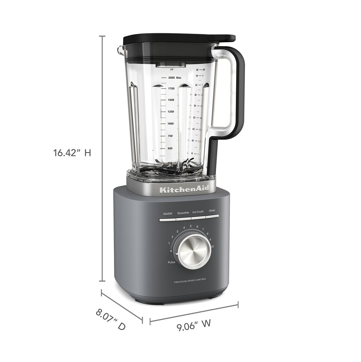 Pure Power Blender with 68 oz Plastic Jar - Matte Charcoal Grey - Image 2
