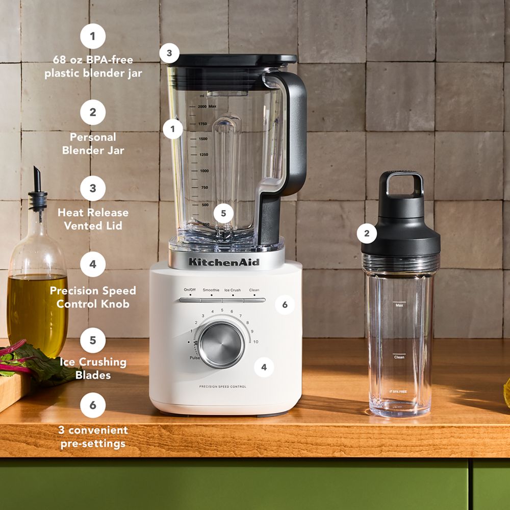KitchenAid® Pure Power Blender with Personal Blending Jar - Porcelain White - Image 8